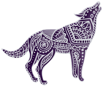 Wolf icon with mandala decorative elements