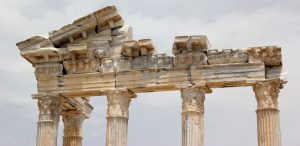 Old dilapidated roman columns